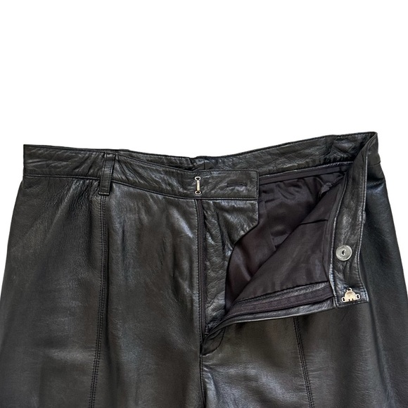 Company Ellen Tracy Black High Waisted Leather Pants Size 4 - Picture 5 of 7